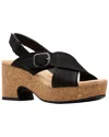 Clarks Wide Width Nerisa West Wedge Sandal In Black
