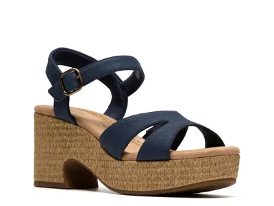 Clarks Nerisa Twist Platform Sandal In Blue