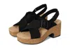 Clarks Wide Width Nerisa West Wedge Sandal In Black