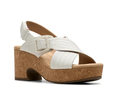 Clarks Nerisa West Wedge Sandal In White