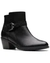 Clarks Neva Buckle Leather Bootie In Multi