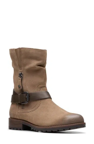 Clarks ® Nissini Burnished Leather Slouch Boot In Brown