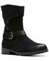 Clarks Nissini Pearl Suede Western Boot In Black