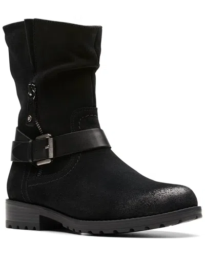 Clarks Nissini Pearl Suede Western Boot In Black