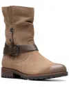 Clarks Nissini Pearl Suede Western Boot In Brown