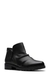 Clarks Women's Hearth Dove Lug Sole Ruched Booties In Black