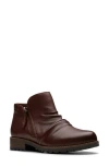 Clarks ® Nissini Top Waterproof Leather Ankle Boot In Brown