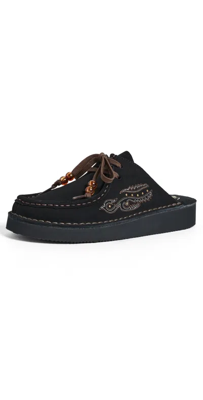 Clarks Nomad Mules Black Suede