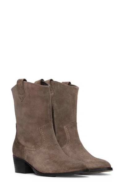 Clarks Octavia Up Western Boot In Taupe Suede
