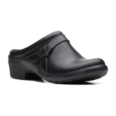 Clarks Of England Clarks Angie Mist Womens Round Closed Toe Clogs In Black