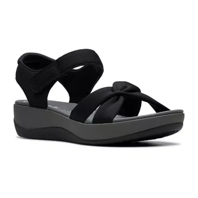 Clarks Of England Clarks Cloudsteppers Womens Arla Daisy Wedge Sandals In Black