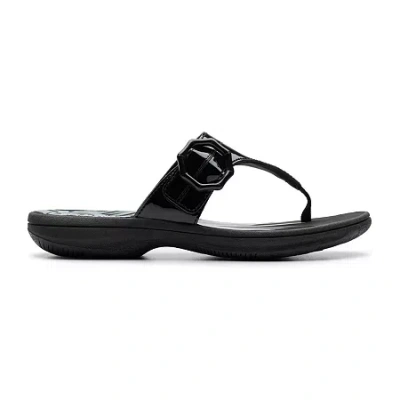 Clarks Of England Clarks Cloudsteppers Womens Breeze Cove Flip-flops In Black