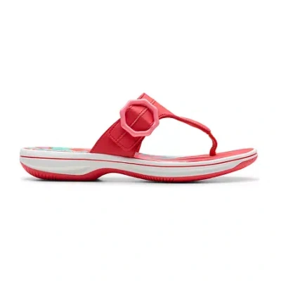 Clarks Of England Clarks Cloudsteppers Womens Breeze Cove Flip-flops In Red
