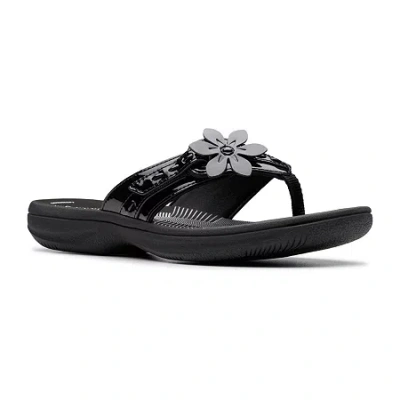 Clarks Of England Clarks Cloudsteppers Womens Breeze Opal Flip-flops In Black