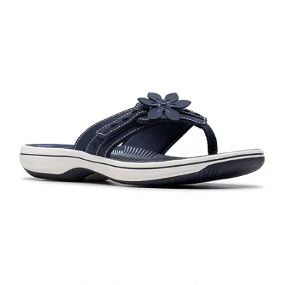 Clarks Of England Clarks Cloudsteppers Womens Breeze Opal Flip-flops In Blue