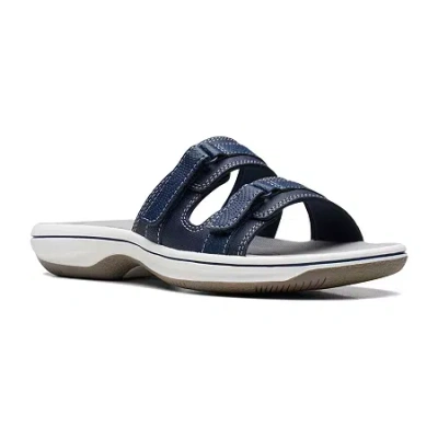Clarks Of England Clarks Cloudsteppers Womens Breeze Piper Slide Sandals In Blue