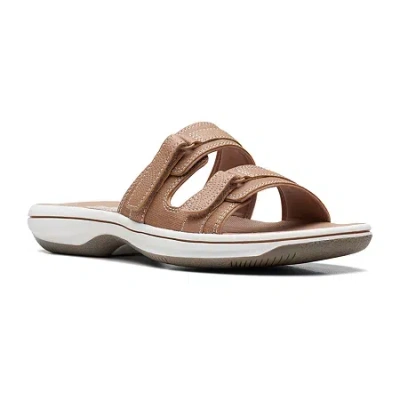 Clarks Of England Clarks Cloudsteppers Womens Breeze Piper Slide Sandals In Brown