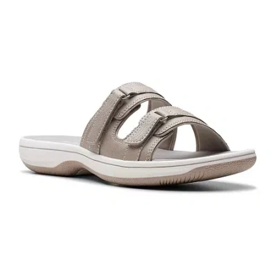Clarks Of England Clarks Cloudsteppers Womens Breeze Piper Slide Sandals In Gray