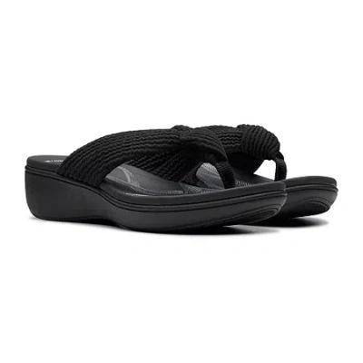 Clarks Of England Clarks Cloudsteppers Womens Breezerae Erin Wedge Sandals In Black