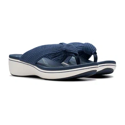 Clarks Of England Clarks Cloudsteppers Womens Breezerae Erin Wedge Sandals In Blue