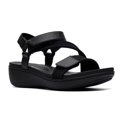 Clarks Of England Clarks Cloudsteppers Womens Breezerae Sun Wedge Sandals In Black