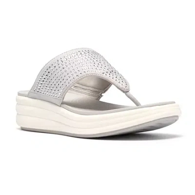 Clarks Of England Clarks Cloudsteppers Womens Drift Jaunt Wedge Sandals In Gray