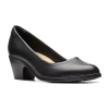 Clarks Of England Clarks Emily Ruby Womens Round Closed Toe Block Heel Pumps In Black