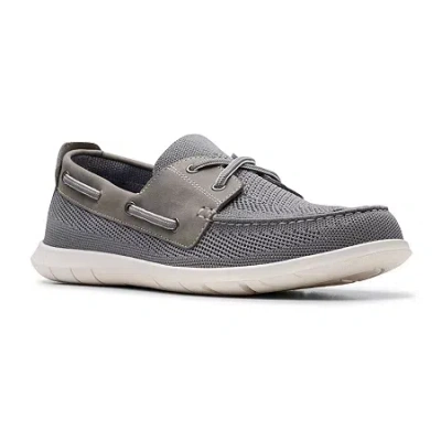Clarks Of England Clarks Flexway Tie Mens Boat Shoes In Gray