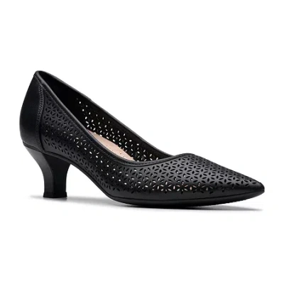 Clarks Of England Clarks Kepley Sky Womens Pointed Closed Toe Kitten Heel Pumps In Black