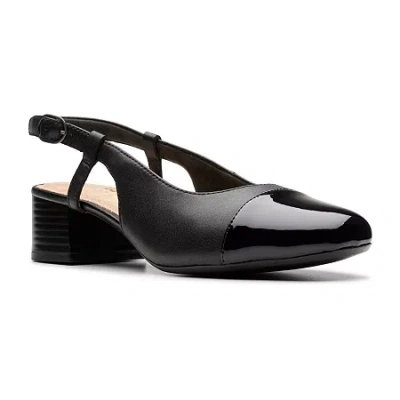 Clarks Of England Clarks Marilyn Rose Womens Cap Closed Toe Block Heel Pumps In Black