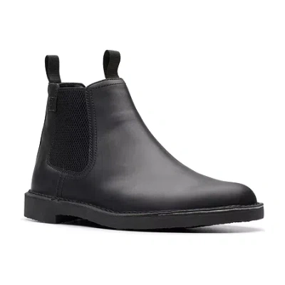Clarks Of England Clarks Mens Shepton Flat Heel Chelsea Boots In Black