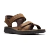 Clarks Of England Clarks Mens Wesley Shore Adjustable Strap Flat Sandals In Brown