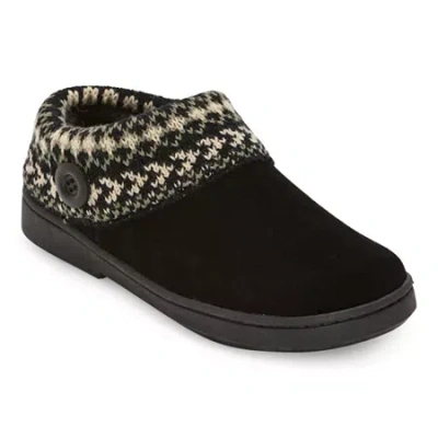 Clarks Of England Clarks Suede Woven With Indoor/outdoor Outsole Womens Clog Slippers In Black