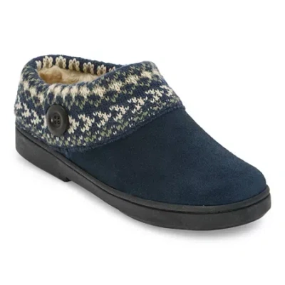 Clarks Of England Clarks Suede Woven With Indoor/outdoor Outsole Womens Clog Slippers In Blue
