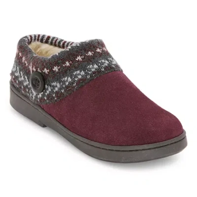 Clarks Of England Clarks Suede Woven With Indoor/outdoor Outsole Womens Clog Slippers In Red