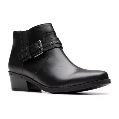 Clarks Of England Clarks Womens Block Heel Booties In Black