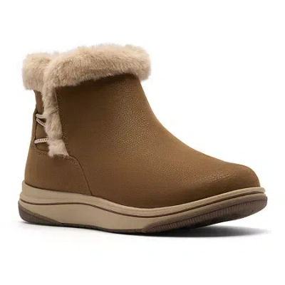 Clarks Of England Clarks Womens Breeze Fur Flat Heel Booties In Brown