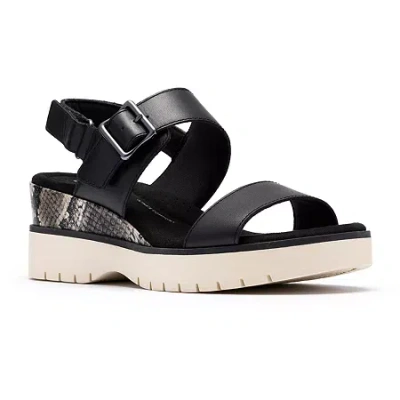 Clarks Of England Clarks Womens Diaz Rose Wedge Sandals In Black