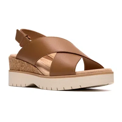 Clarks Of England Clarks Womens Diaz Wedge Sandals In Brown
