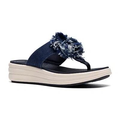 Clarks Of England Clarks Womens Drift Wedge Sandals In Blue
