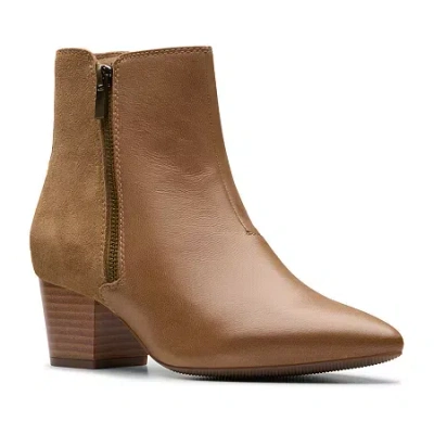 Clarks Of England Clarks Womens Ellanie Vibe Block Heel Dress Boots In Brown
