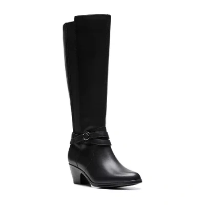 Clarks Of England Clarks Womens Emily Dream Block Heel Riding Boots In Black