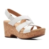 Clarks Of England Clarks Womens Giselle Beach Wedge Sandals In White