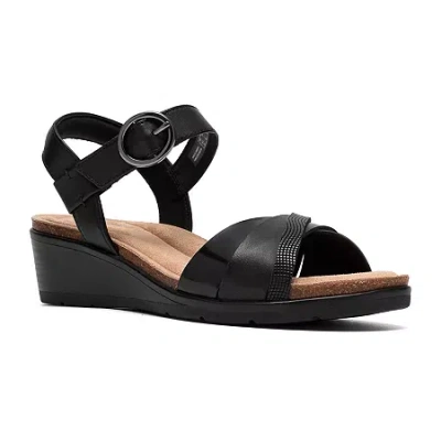 Clarks Of England Clarks Womens Kacha Wedge Sandals In Black