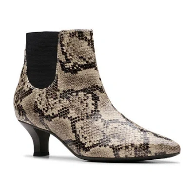 Clarks Of England Clarks Womens Kepley Erin Kitten Heel Dress Boots In Animal Print