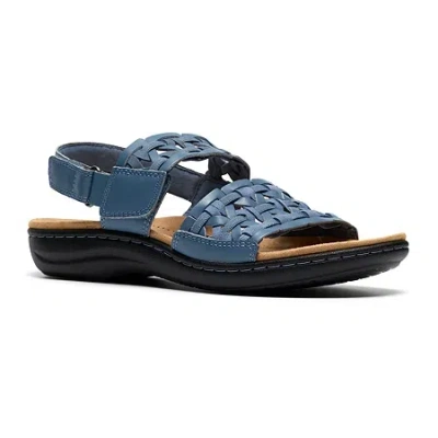 Clarks Of England Clarks Womens Laurieann Lily Adjustable Strap Flat Sandals In Blue