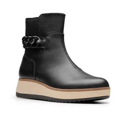 Clarks Of England Clarks Womens Zylah Rose Wedge Ankle Boots In Black