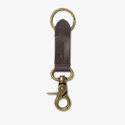 Clarks Oiled Leather Key Fob In Brown