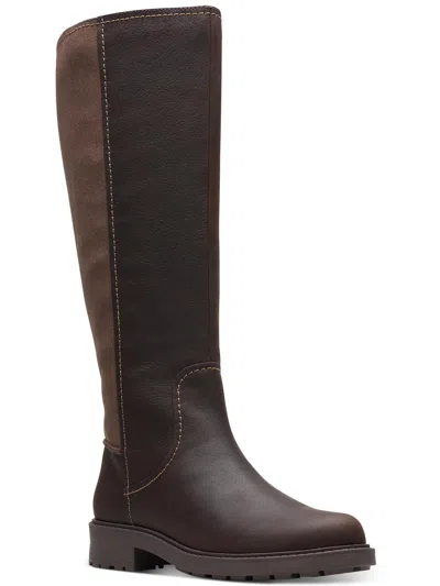 Clarks Opal Glow Womens Faux Leather Knee-high Boots In Multi