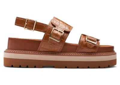 Pre-owned Clarks Orianna Glide Interest Leather (women's) Sneakers In Tan In Brown